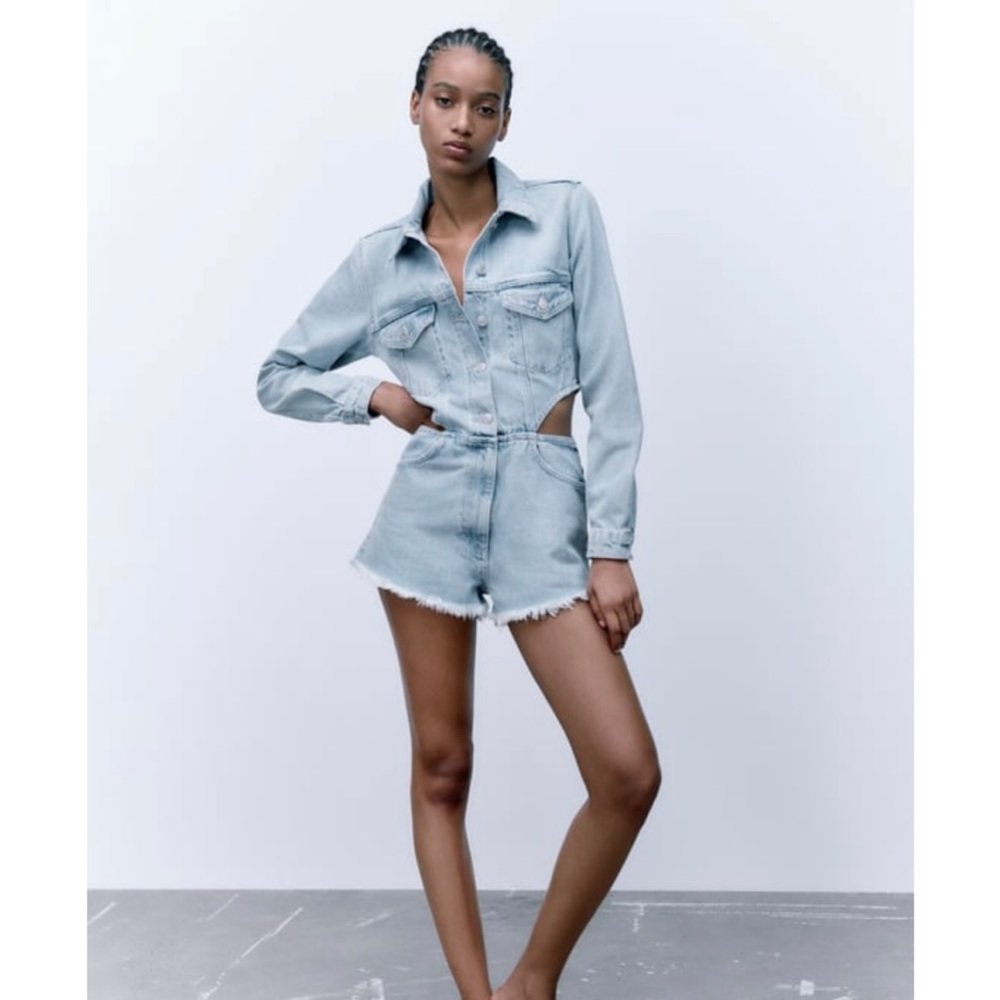 BRAND NEW jean Zara romper